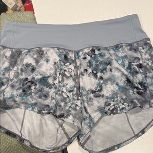 lululemon athletica gray Blue Floral Athletic Shorts
